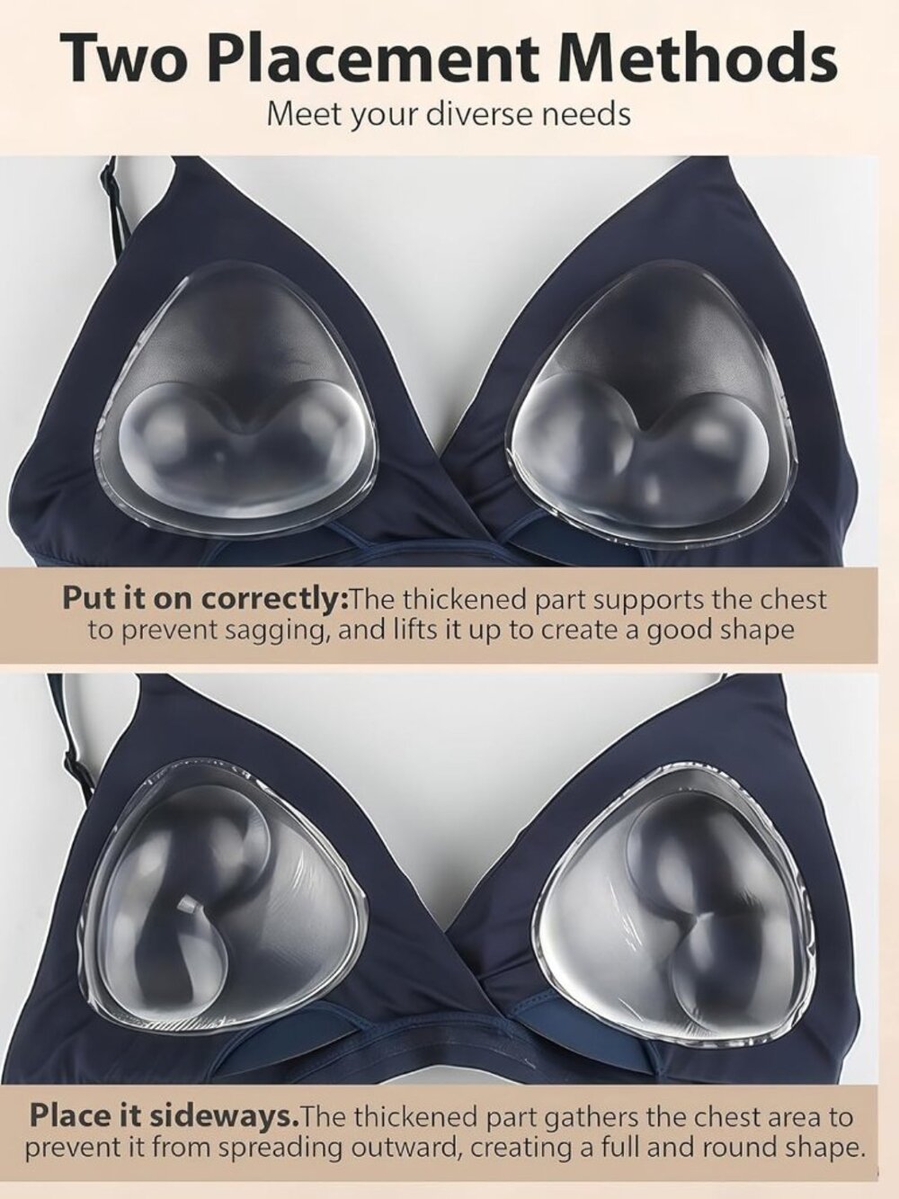 Silicone Bra Inserts Push Up Breast Pads, Clear Gel Invisible Bra Padding